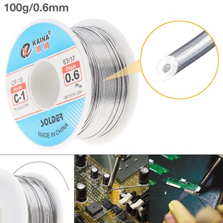 ลวดดีบุกบัดกรี 63/37 C-1 ความบริสุทธิ์สูง 100 กรัม 0.6 มม.