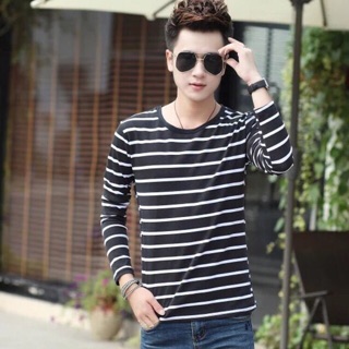 เสื้อแขนยาวลายทาง เสื้อแขนยาวผู้ชาย