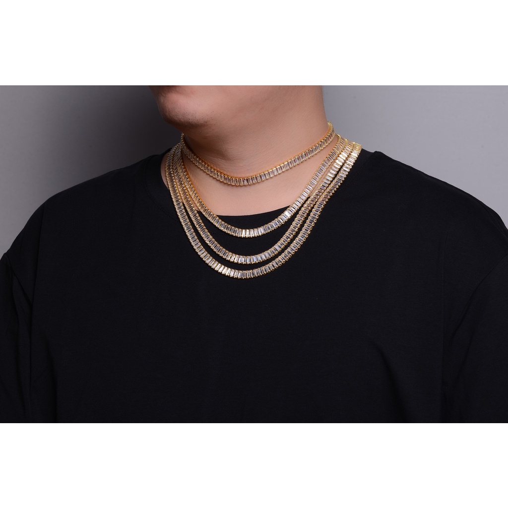 ยุโรปอเมริกันผู้ชาย Hip-Hop Rap อุปกรณ์เสริม HIPHOP Full Diamond Cuban Diamond Gold สร้อยคอเครื่องประดับ - รูปที่ 7