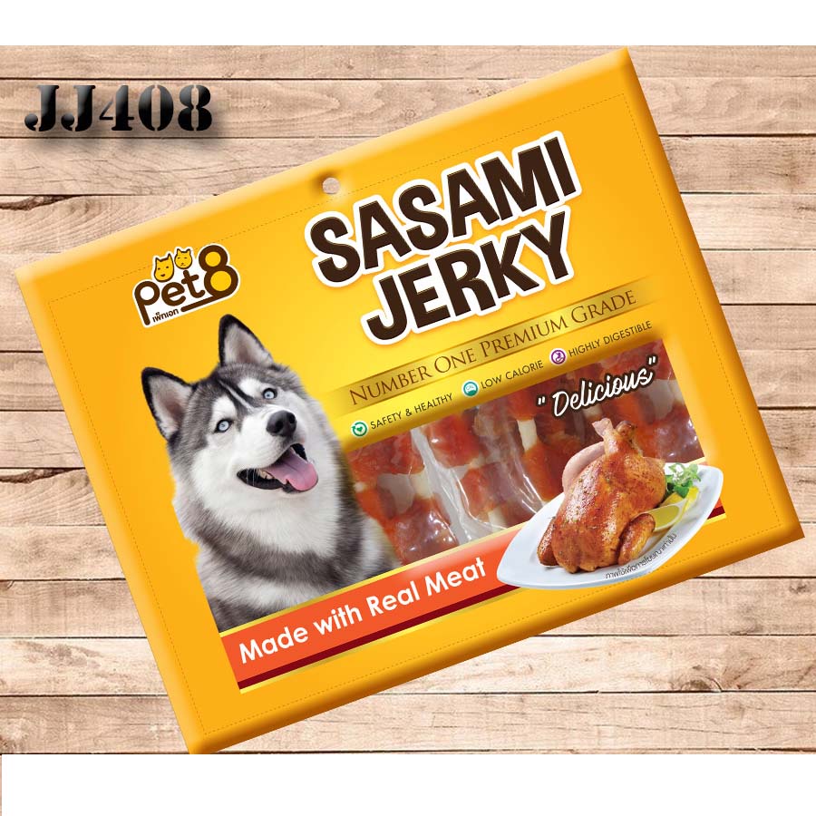 Pet8 Sasami Jerky สันในไก่เจอกี้สไลด์ 2pack*160-140g พร้อมส่ง ใหม่จากเตาอบ - รูปที่ 5