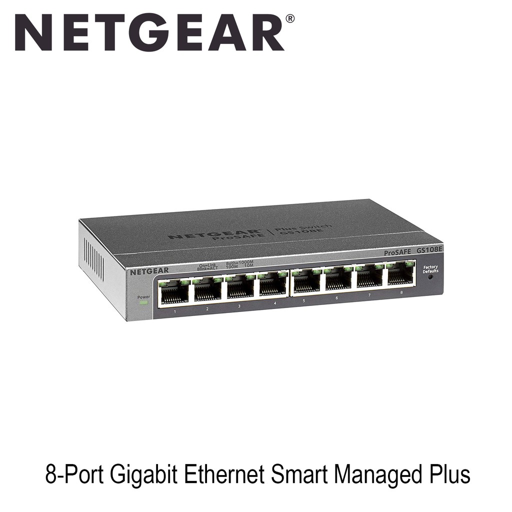Netgear (GS108E) 8-Port Gigabit Ethernet Smart Managed Plus Switch ประกันศูนย์ไทย