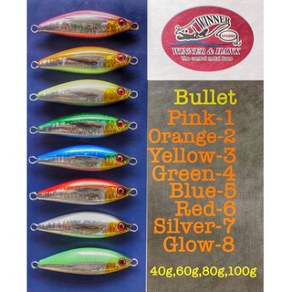 เหยื่อจิ๊ก ตกปลาทะเล / Metal Jig Winner &amp; Hawk Bullet 40 - 80 กรัม