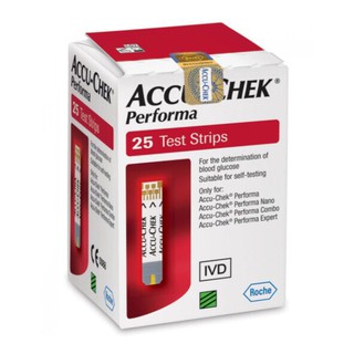 แผ่นตรวจน้ำตาล Accu-chek Performa 25 แผ่น