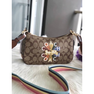 Coach Jes Baguette In Blocked Signature Canvas Style No. C6817