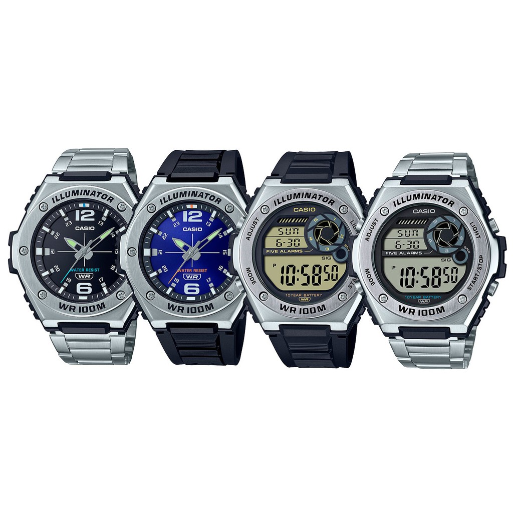 Casio Standard นาฬิกาข้อมือผู้ชาย รุ่น MWA-100H,MWA-100HD  MWD  MWA ของแท้ประกันศูนย์ 1 ปี(6.MWD-100H-9Aจอดิจิ)