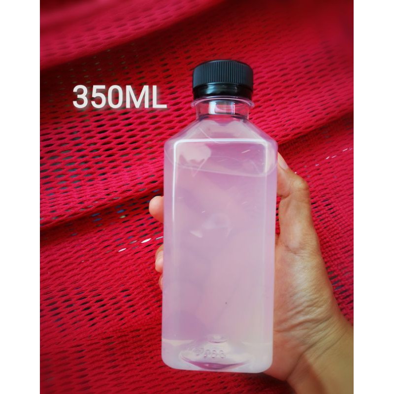 ขวดน้ำพลาสติก​ เหลี่ยม​350ml.(SQ350ml.)​120ใบ​+ฝาปาก30​เลือกสีฝาได้