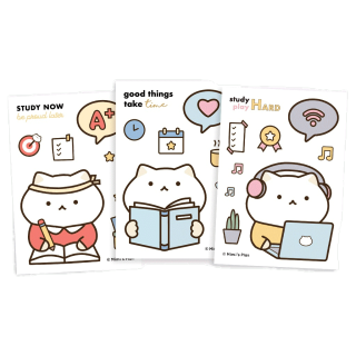 สติกเกอร์ Mimi Study  ติดปก สมุด สติ๊กเกอร์ แต่งแพลนเนอร์ Decorative Planner Stickers mimisplan