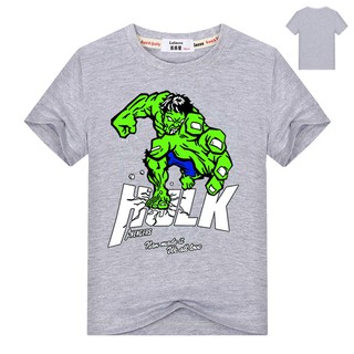 เสื้อยืดผ้าฝ้ายพิมพ์ลาย Superhero Hulk 3 D สำหรับผู้ชาย