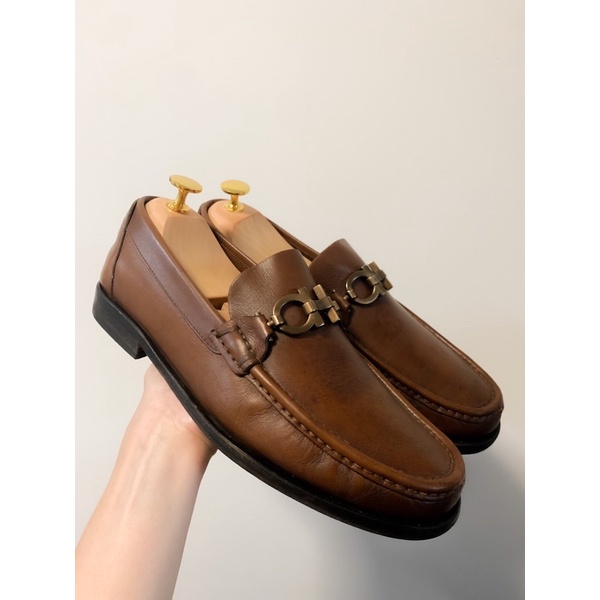 brown salvatore ferragamo loafers