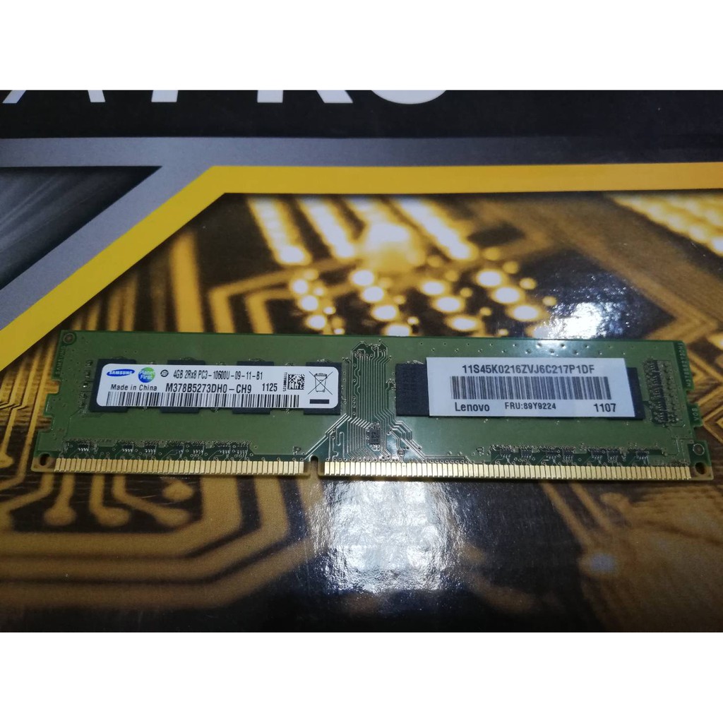 แรม (ram) pc ddr3-1333 4gb samsung 16 ชิพ รองรับบอร์ด 775,1156,1155,1150