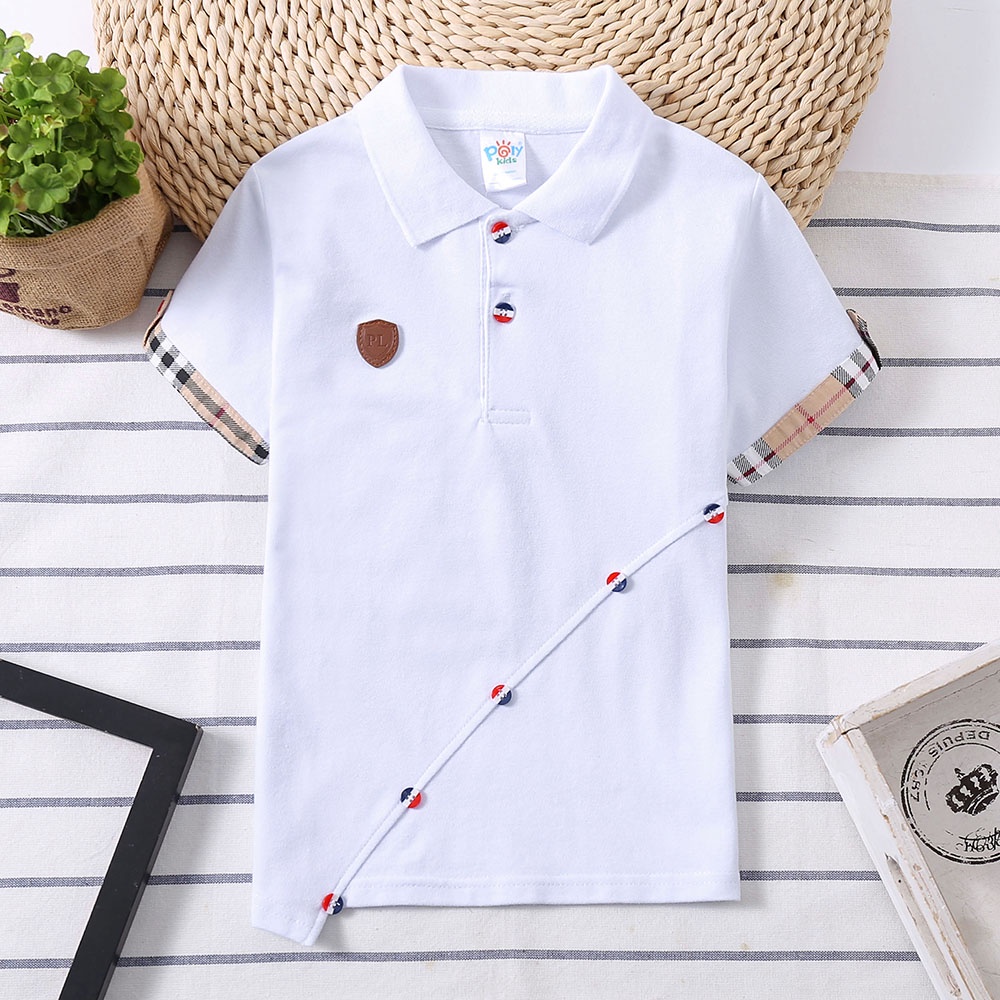 เสื้อยืดโปโล ผ้าฝ้าย คุณภาพสูง แฟชั่นสําหรับเด็ก