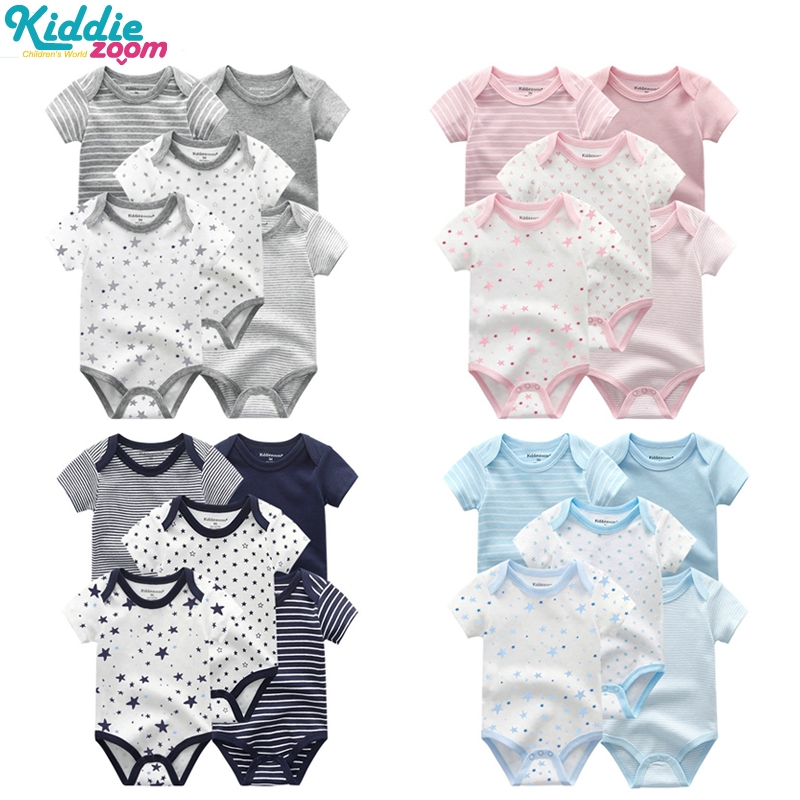 เสื้อผ้าเด็ก รอมเปอร์ จั๊มสูท แฟชั่นหน้าร้อน สำหรับเด็กผู้หญิง 5 ชิ้น/เซต อายุ 0-12 เดือน