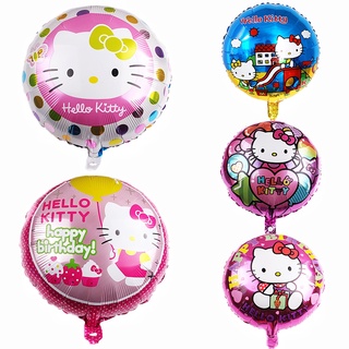 ลูกโป่งฟอยล์ลายการ์ตูน Hello Kitty 18 นิ้วสําหรับตกแต่งปาร์ตี้วันเกิดเด็ก