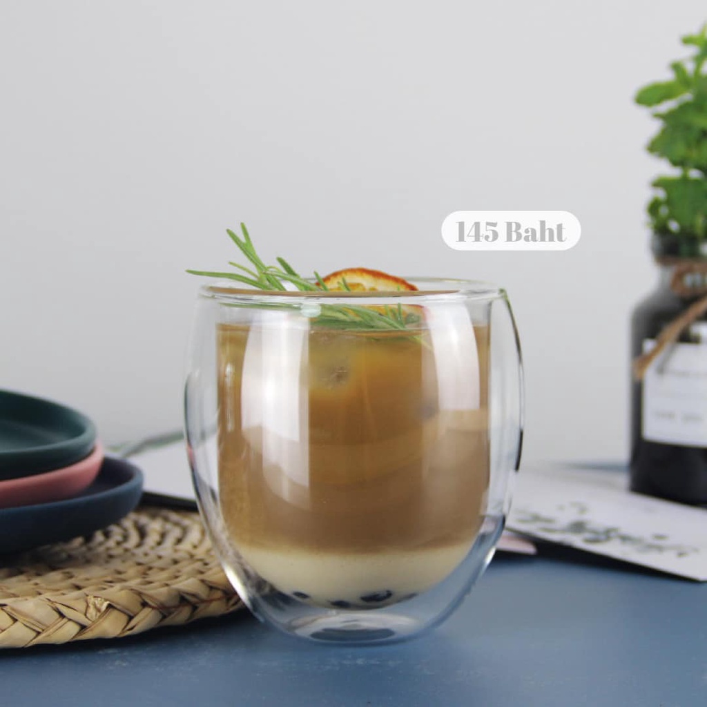 พร้อมส่ง ✨แก้ว 𝚍𝚘𝚞𝚋𝚕𝚎 เป็นแก้วสองชั้น ถึงจะดูเรียบๆแต่ความคูลให้ 10/10 ไม่หักค้าา 😉