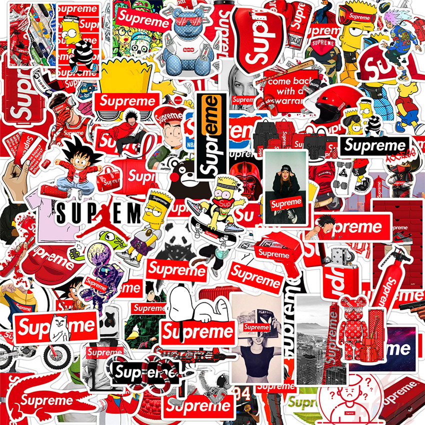 สติกเกอร์ แฟชั่น Supreme สติกเกอร์ กันน้ำ DIY Decals Doodle 100 ชิ้น/ ชุด