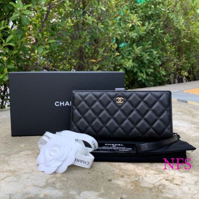 New Chanel Organizer Clutch Carviar Bag