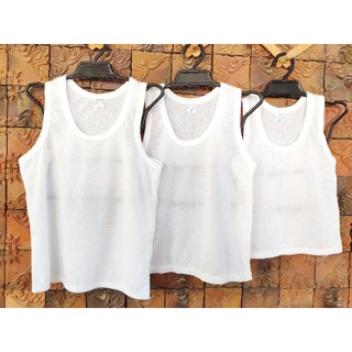 เสื้อกร้ามเดี่ยวสีขาว เนื้อผ้า cotton 100% ใส่สบาย