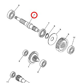 แกนล้อหลัง แกนเฟืองล้อหลัง แกนราวสเตอร์ เพลาล้อหลัง MIO 125 คาร์บู ,NOUVO 135 ELEGANCE แท้ YAMAHA