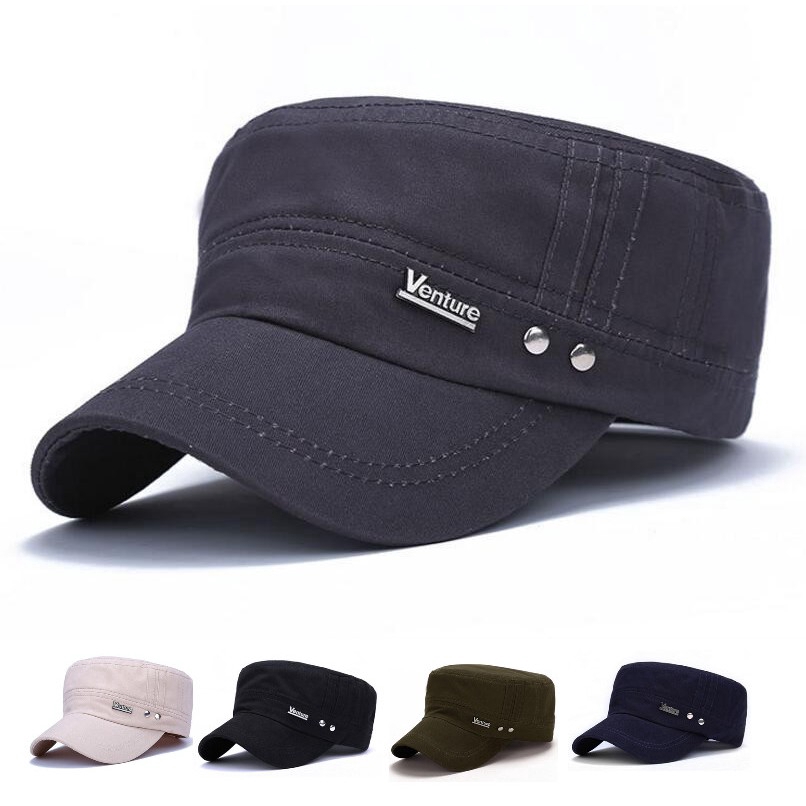 Fashion Men's Flat Top Baseball Cap Cotton Classic Hat Adjustable Vintage Baseball Hat