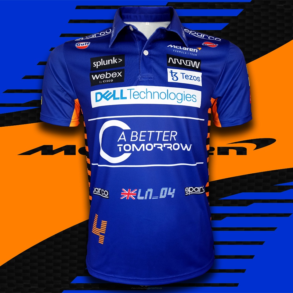 เสื้อโปโล ฟอร์มูลาวัน เสื้อทีม แมคลาเรน รุ่น Lando Norris (LN_04) #FM0029 ไซส์ S-5XL