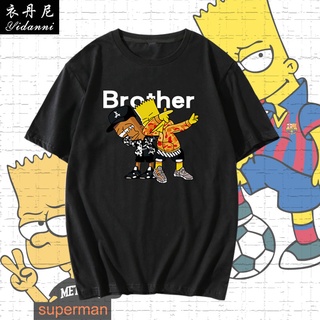 T-shirt  เสื้อยืดแขนสั้น พิมพ์ลายอนิเมะ Simpsons แฟชั่นฤดูร้อน สําหรับผู้ชาย และนักเรียนS-5XL