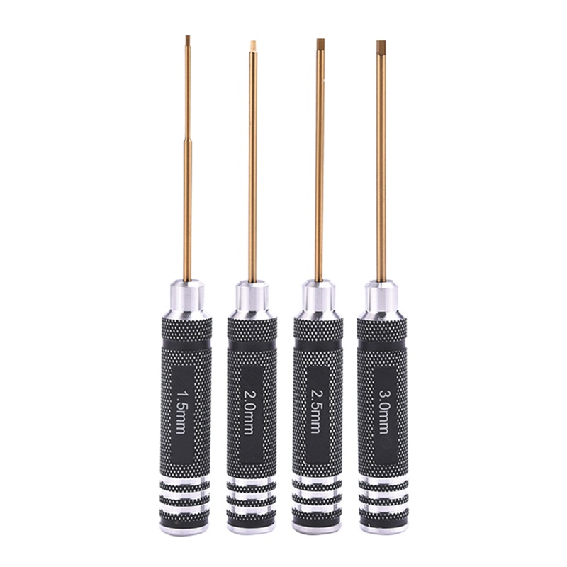 RC Hex Driver Set 4pcs Hex Allen Screwdriver Kit 1.5mm 2.0mm 2.5mm 3.0mm Key Driver Repair Tools for