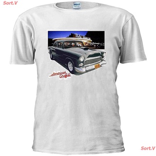 Sort.V 2021 เสื้อยืด Bob Falfas 55 ลายกราฟฟิก Chevy American Graffiti สําหรับผู้ชายผู้หญิง เสื้อยืดโลโก้รถ