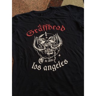 เสื้อยืดผ้าฝ้าย เสื้อยืดมือสอง GRAFFHEAD (RIPOFF MOTORHEAD) Size L มือ2