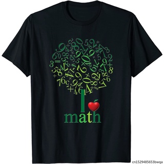 เสื้อยืดผ้าฝ้าย พิมพ์ลาย I Love Math สําหรับนักเรียนคณิตศาสตร์ JChggc44DGiedh90Size S-5XL