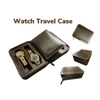 กล่องนาฬิกาพกพา 4 เรือน กล่องหนังนาฬิกา กล่องนาฬิกาพกพาได้ 4 Slot Portable Watch Box ,Travel Watch box