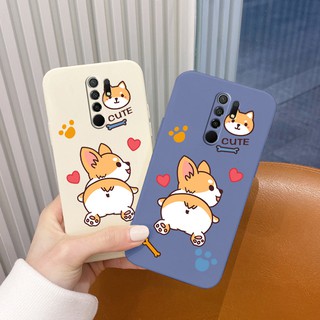 เคสโทรศัพท์มือถือแบบนิ่ม ทรงสี่เหลี่ยม ลายสุนัขน่ารัก สําหรับ Xiaomi Redmi 9 9A 9T 10 k40 k30 k20 pro