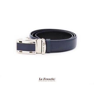 La Franche - เข็มขัดหนังวัว Autolock Pebble Navy Blue #2AL0014