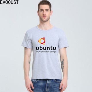 [COD]Korean style Linux Ubuntu Lycra printing round neck 100% cotton t-shirt Digital Inkjet Grey Sportswear 100% Cotton