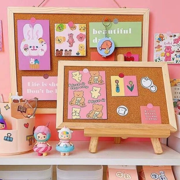 สินค้าพร้อมส่ง  กระดานไม้ กระดานไม้ก๊อก บอร์ดไม้ก๊อก กระดาน DIY กระดานติดรูป ติดกระดาษโน๊ต มี2ขนาด ราคา ถูกที่สุด ดีลบีเคเค แกลเลอรีภาพที่ 9