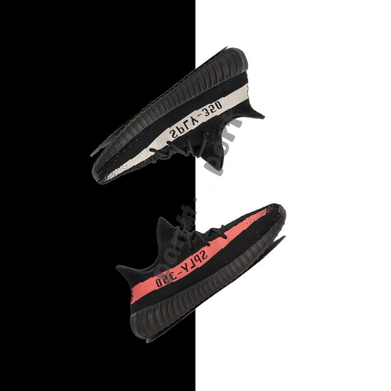 Adidas Yeezy 350 V.2 Core Black Red รองเท้าผ้าใบ