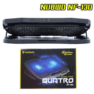 พัดลมโน๊ตบุ๊ค NUBWO NF-130 QUATRO Cooler Pad พัดลม 4 + USB 2 Ports Compatibility 14"-17"