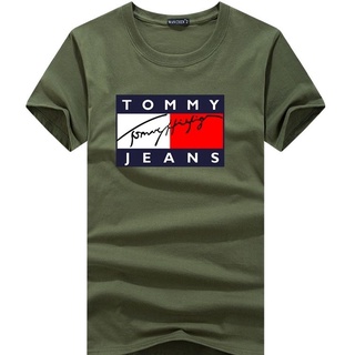 Tommy &lt; Trademark+Brand &gt; เสื้อยืดแขนสั้น ผ้าฝ้ายแท้ 100% พิมพ์ลาย tommy 22ss สไตล์เกาหลี สําหรับผู้ชาย578528