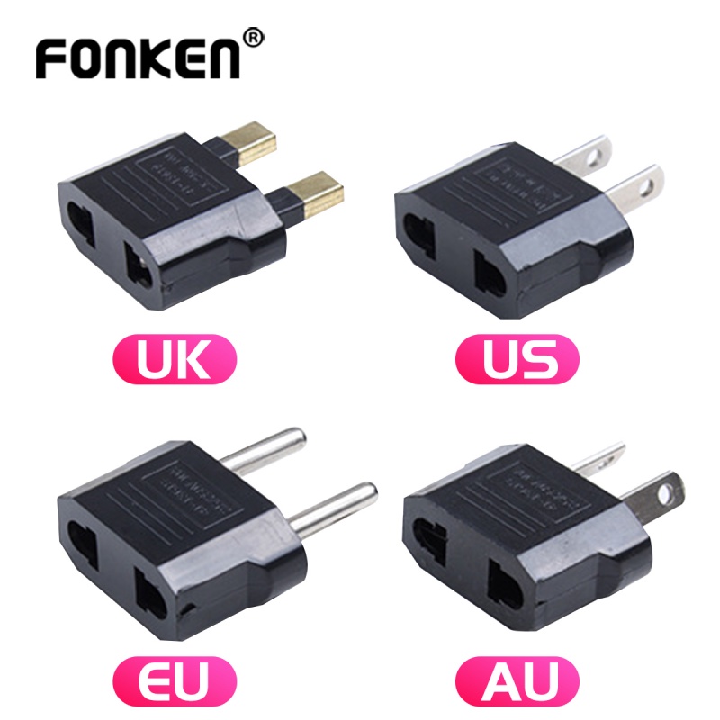 FOOKEN 1 ชิ้นปลั๊กไฟอะแดปเตอร์ US To EU Euro Euro Euro Euro Euro Euro Euro Euro Plug Power Plug Conv