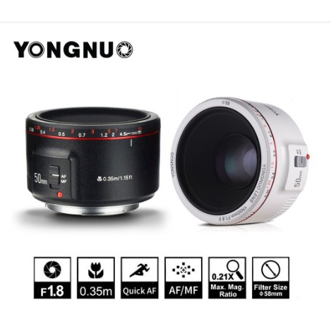 Yongnuo Lens YN50 mm. F1.8 II หน้าชัดหลังเบลอ For Canon สำหรับแคนนอน