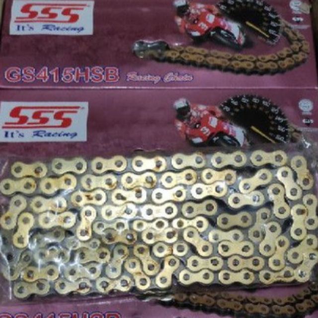 415 & 428 HEAVY DUTY RACING CHAIN สีทอง GS415HSB 132L 415H-122L