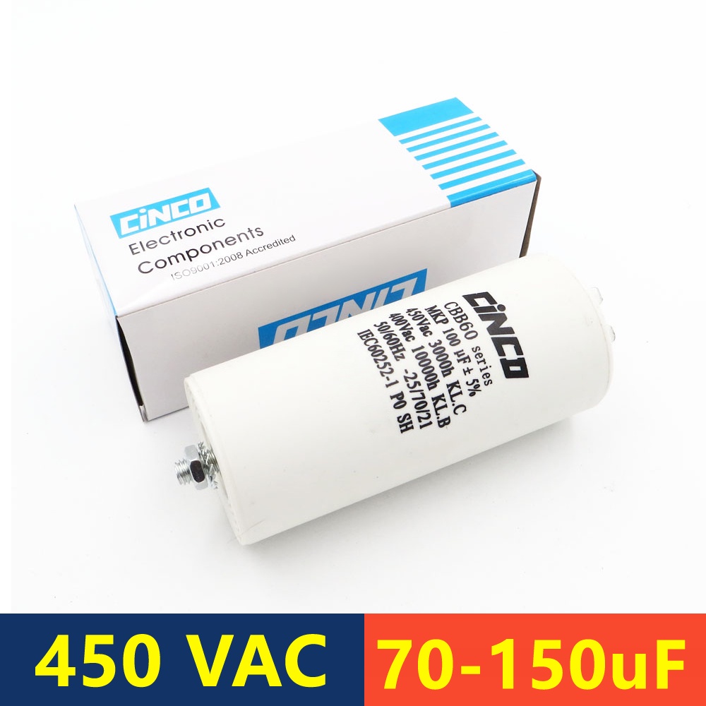 70UF 80UF 100UF 120UF 150UF 400V 450V CBB60 มอเตอร์ Run Capacitors 4pin ลวด SH AC ปั๊มน้ําเริ่มต้น 4