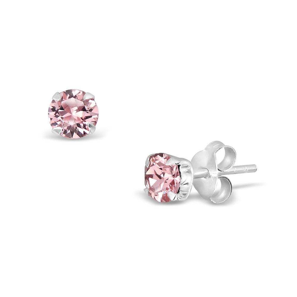Mizuchol ต่างหู Rose Porch Earrings เงินแท้ประดับ Crystal สีชมพูกลีบกุหลาบ