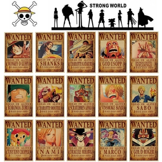 โปสเตอร์กระดาษคราฟท์ One Piece Wanted Order