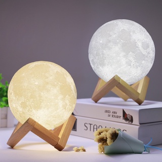 Creative 3D Moon Light Moon Night Light ของขวัญวันเกิดห้องนอนโรแมนติกข้างเตียงรีโมทคอนโทรลโคมไฟตั้งโต๊ะ SA8009