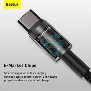 🔥ถูก/แท้🔥Baseus สายชาร์จ USB-C PD 100W QC4.0 E-Marker สายถัก ชาร์จเร็ว Type-C to Type C
