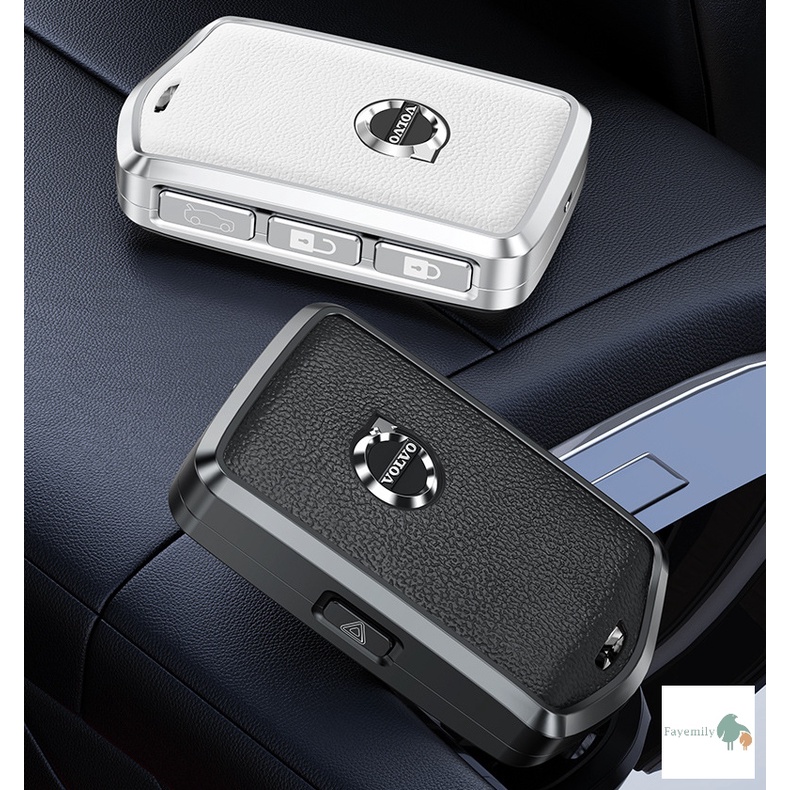*สินค้าพร้อมส่ง* เคสกุญแจรถยนต์หนัง+อลูมิเนียม Volvo XC90 XC60 XC40 C40 V60 S90 S60 Recharge เคสกุญแ