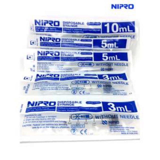 ขาย1หน่วย =10ชิ้น ของแท้ !!! Nipro นิโปร syringeพลาสติกทางการแพทย์
