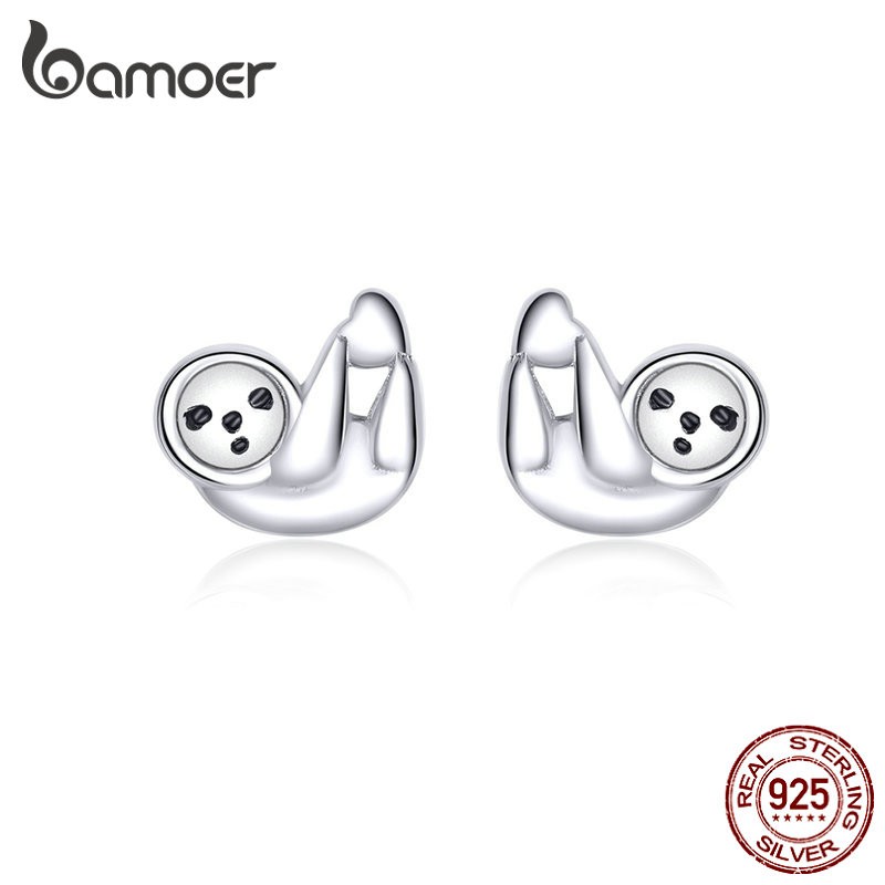 BAMOER 925 Silver Earring Lazy Sloth BSE303