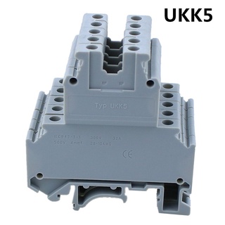 บล็อกเทอร์มินัลสายไฟ Uk5 DIN Rail 50 ชิ้น