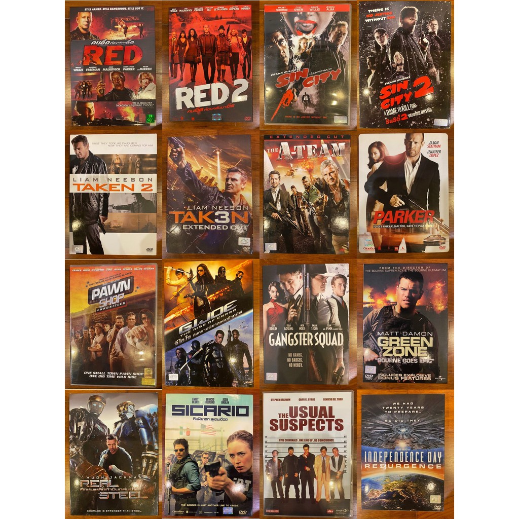 แผ่น DVD ดีวีดี หนังต่างประเทศ ของแท้ มือสอง สภาพใหม่ No.4 Sin City, Taken, Parker, Independence Day